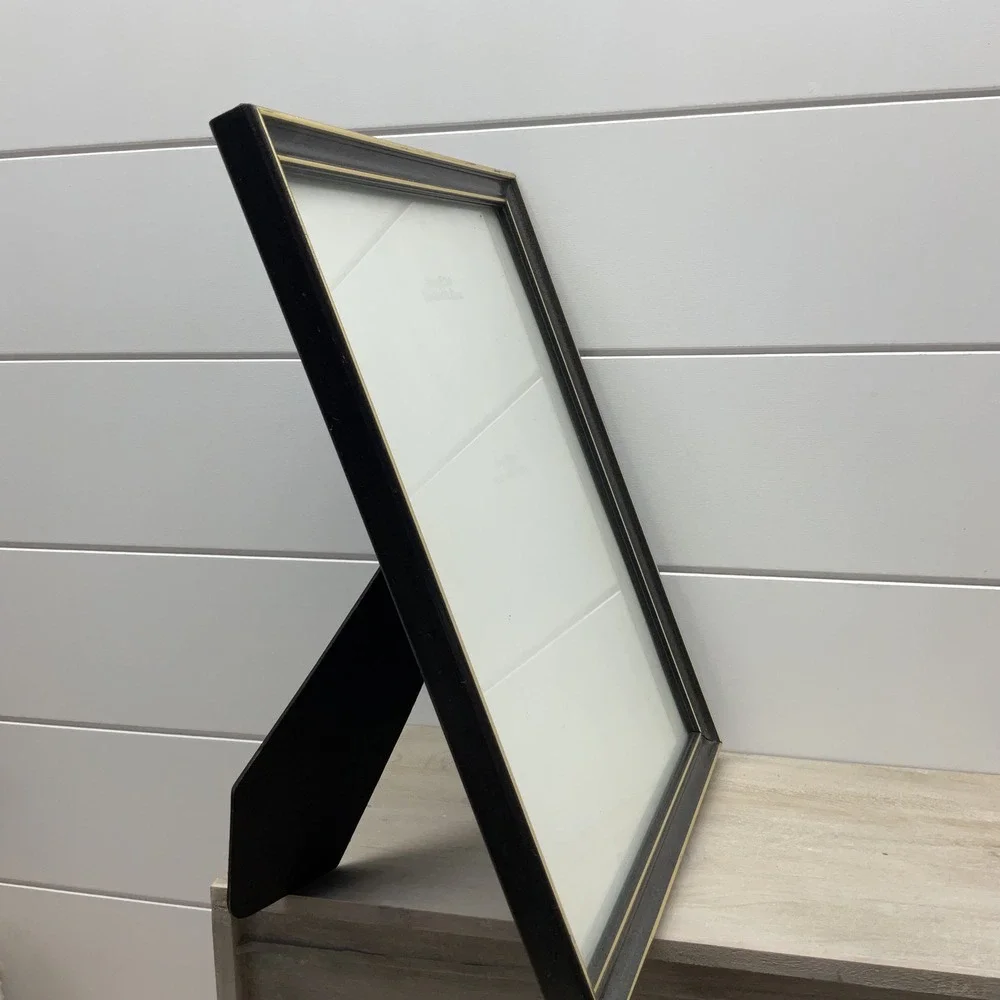 Black and Gold Trim 8x10 Picture Frame Tabletop Wall Mount Traditional Decor
